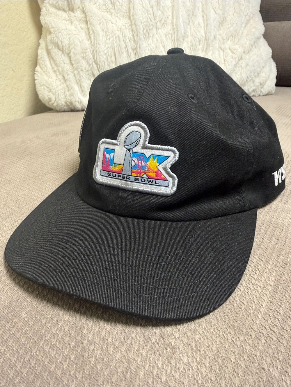 Super Bowl LX Patch Baseball Cap Super Bowl Experience Gift Seahawks v. Patriots